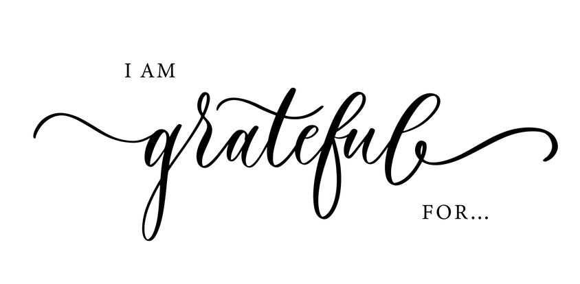 I am grateful for... Lettering inscription.